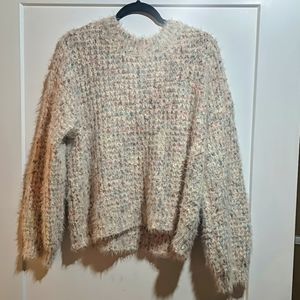 Lush blush multi fuzzy knit sweater
